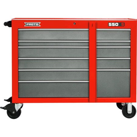 Proto J555041-10SGL 50IN WKSTN 10 DRW RED/GRAY W/LCKBR